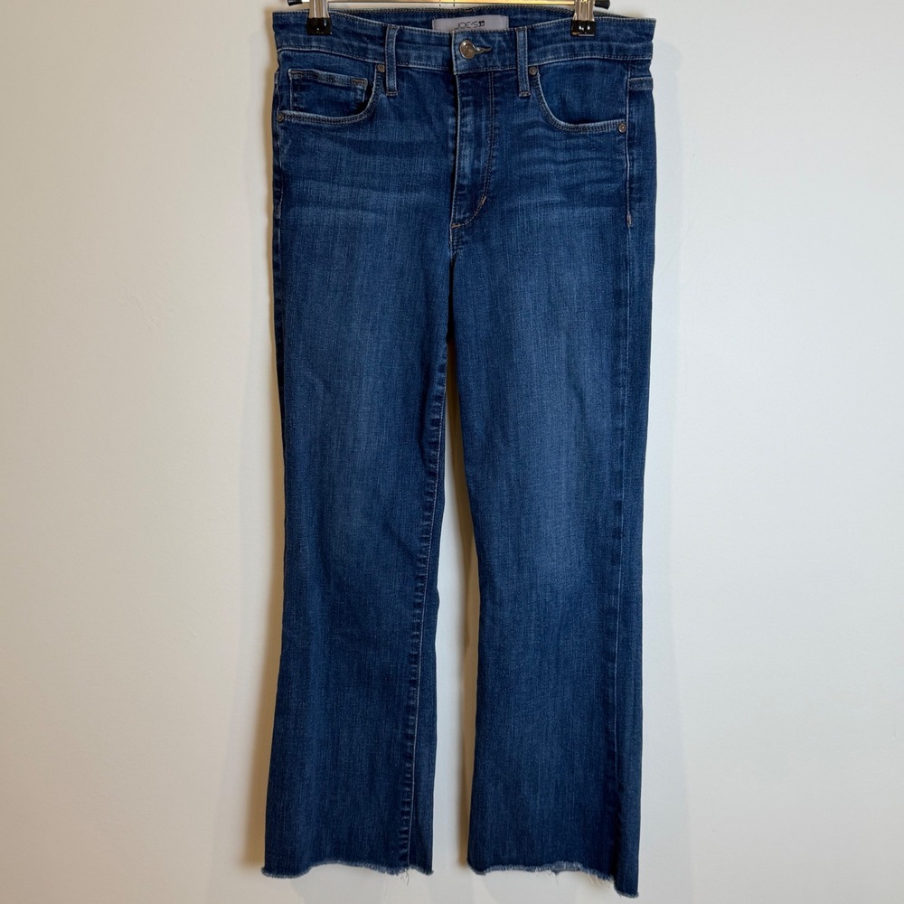 Joes Jeans Womens Flare Bootcut Cropped Raw Hem Denim Blue Jeans Size 27